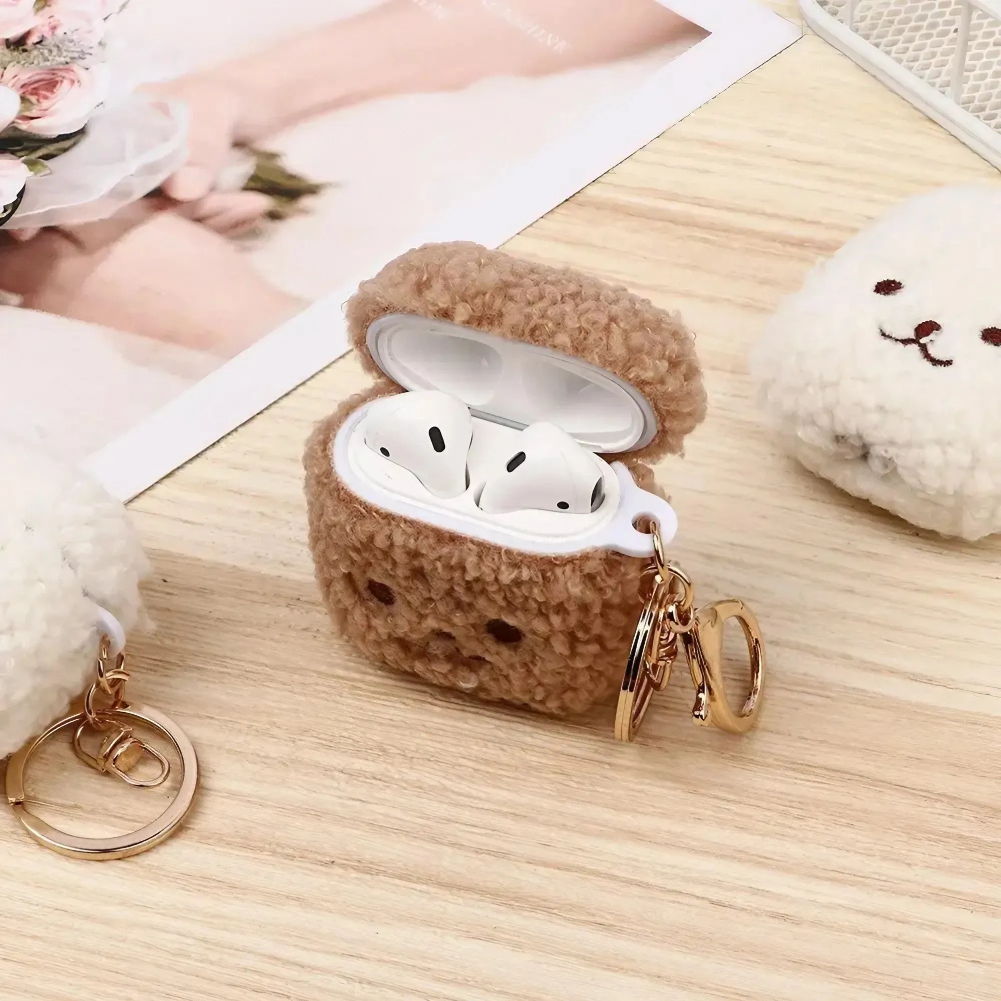Plush Teddy Bear AirPods Case