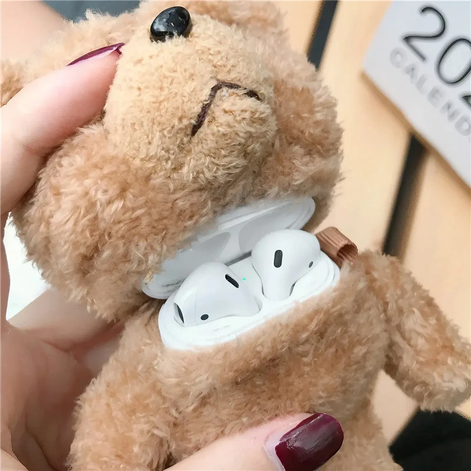 Plush Teddy Bear AirPods Case