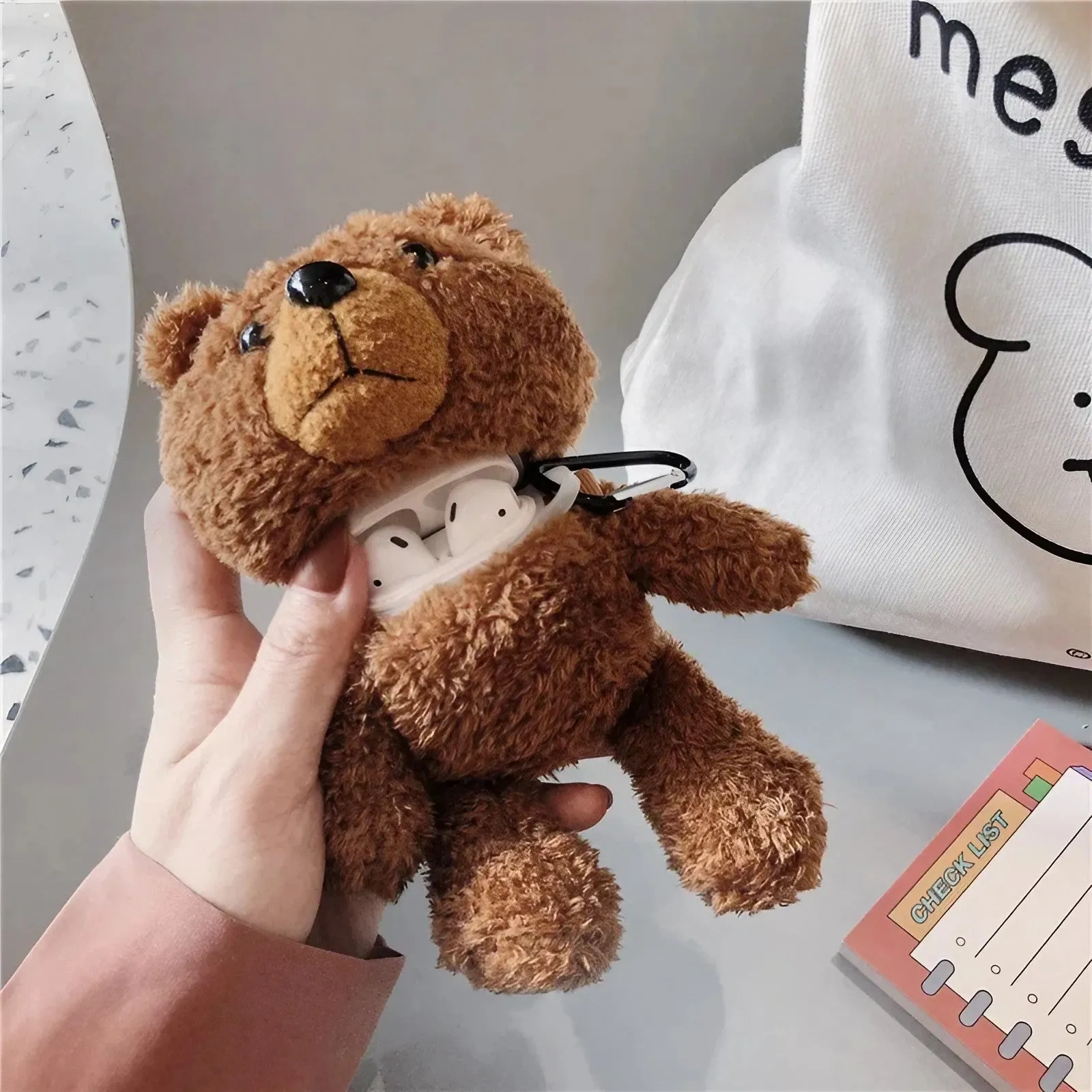 Plush Teddy Bear AirPods Case