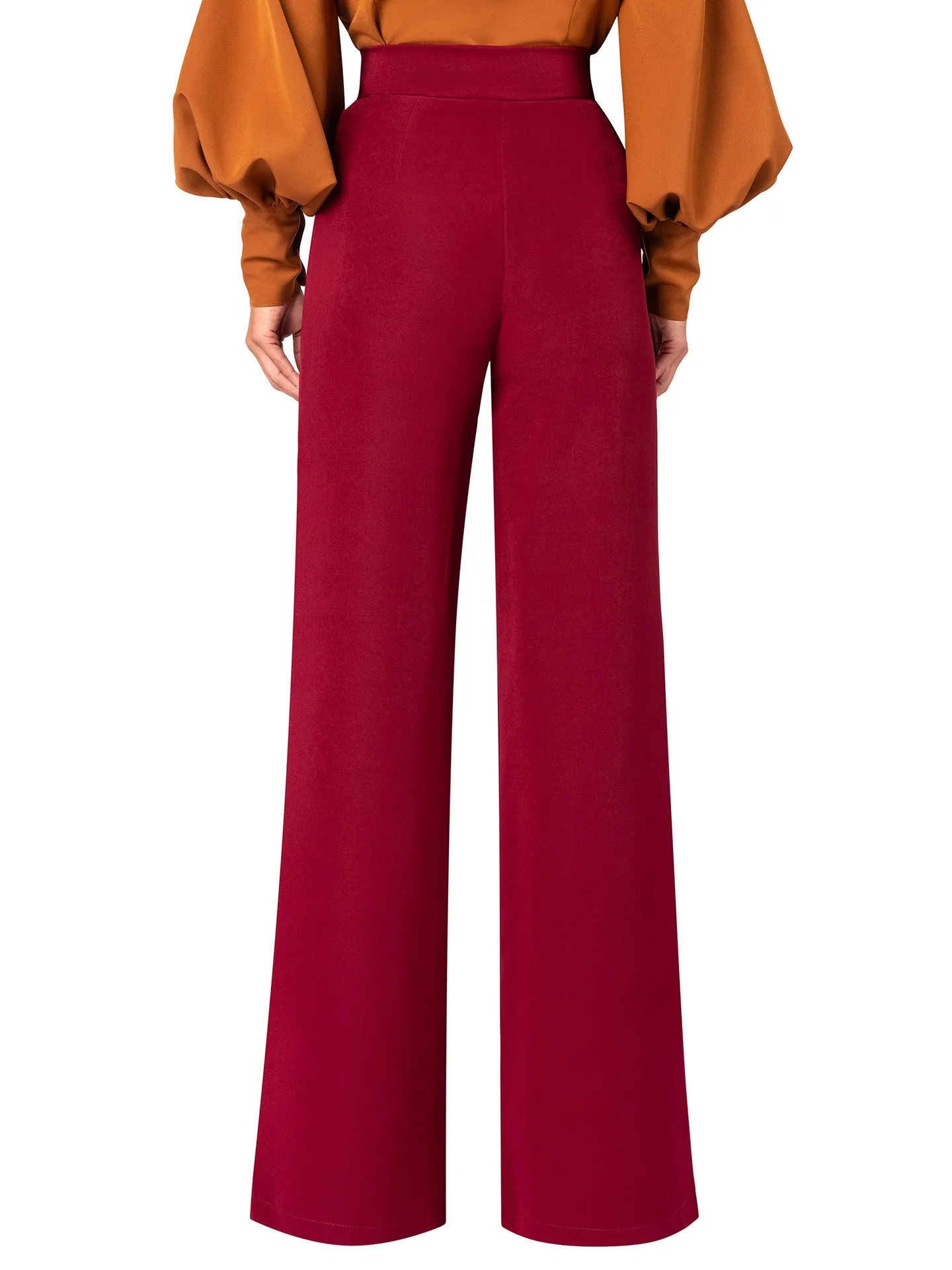 "Sojourner" Burgundy High Waist Pants