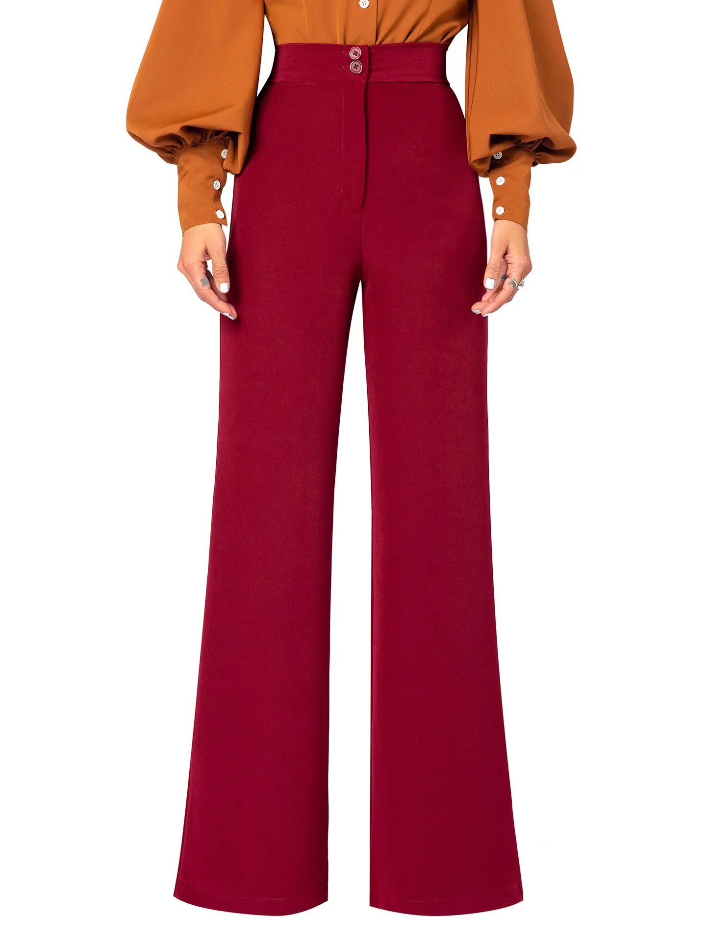 "Sojourner" Burgundy High Waist Pants