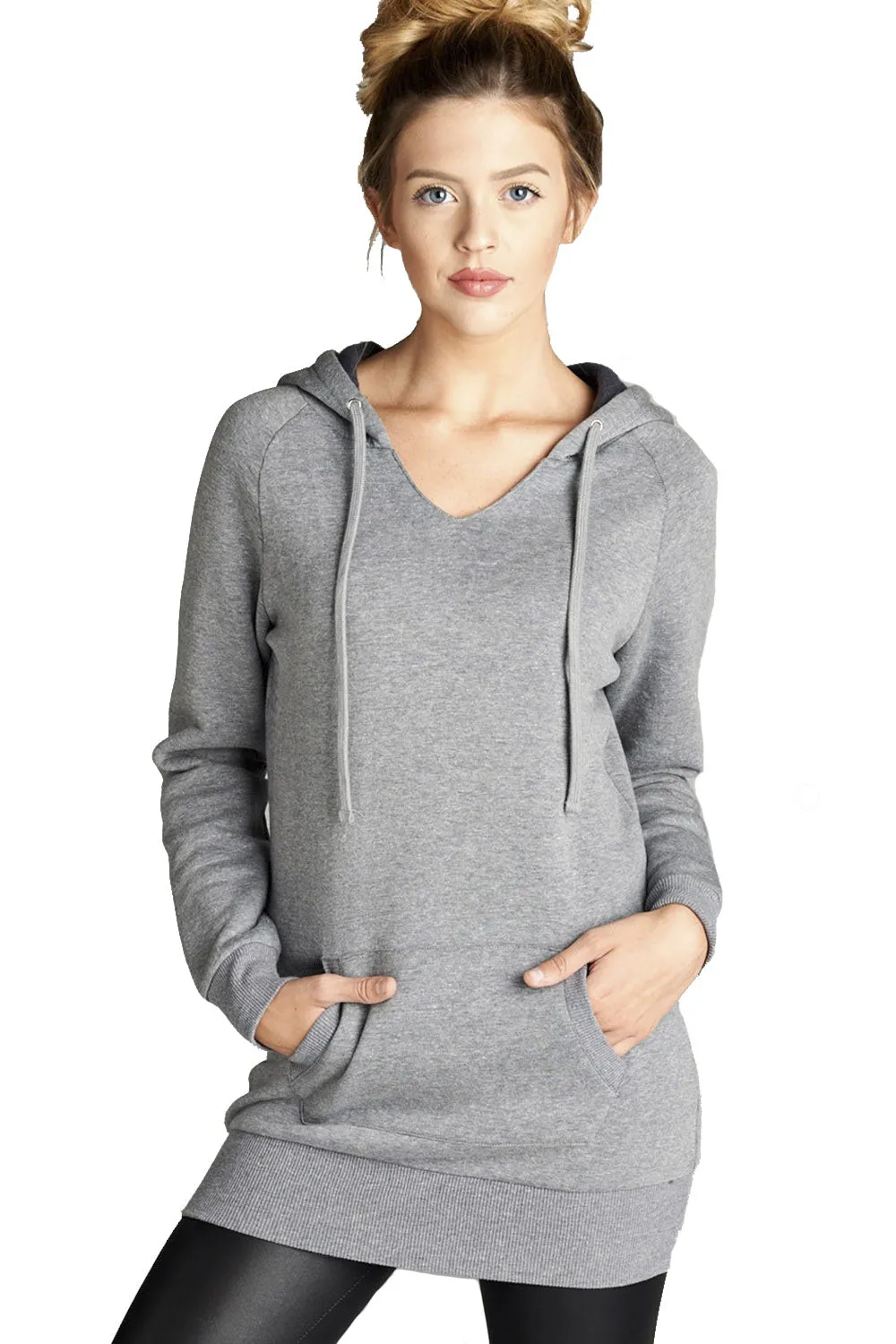 Raglan Long Sleeve Pullover Hoodie Sweater