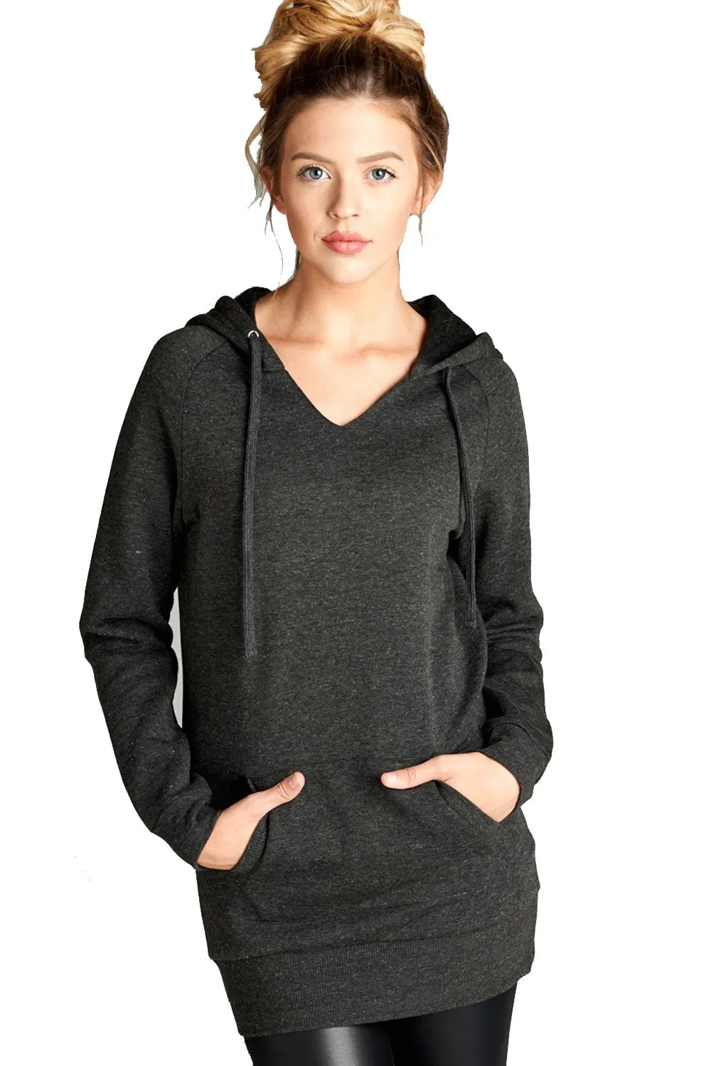 Raglan Long Sleeve Pullover Hoodie Sweater