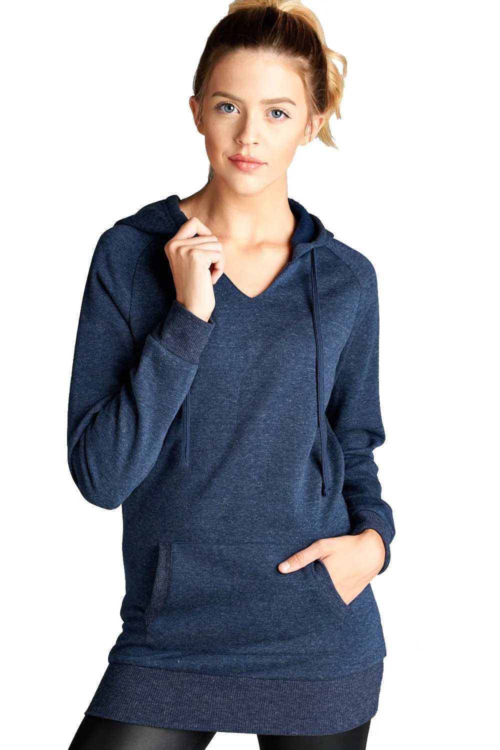 Raglan Long Sleeve Pullover Hoodie Sweater