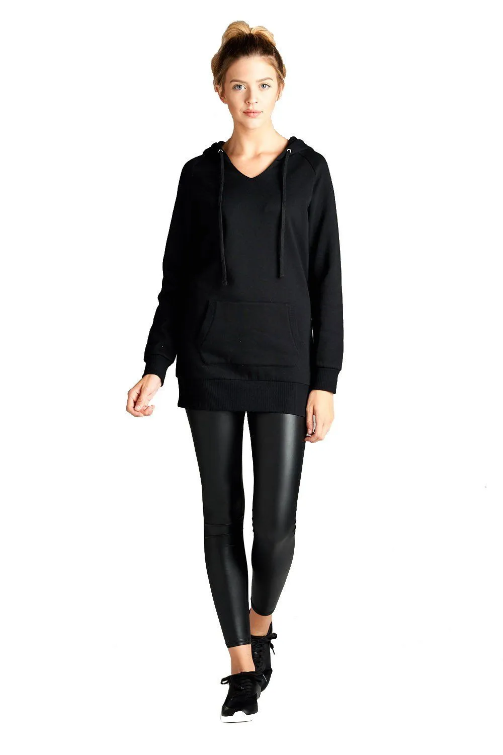 Raglan Long Sleeve Pullover Hoodie Sweater
