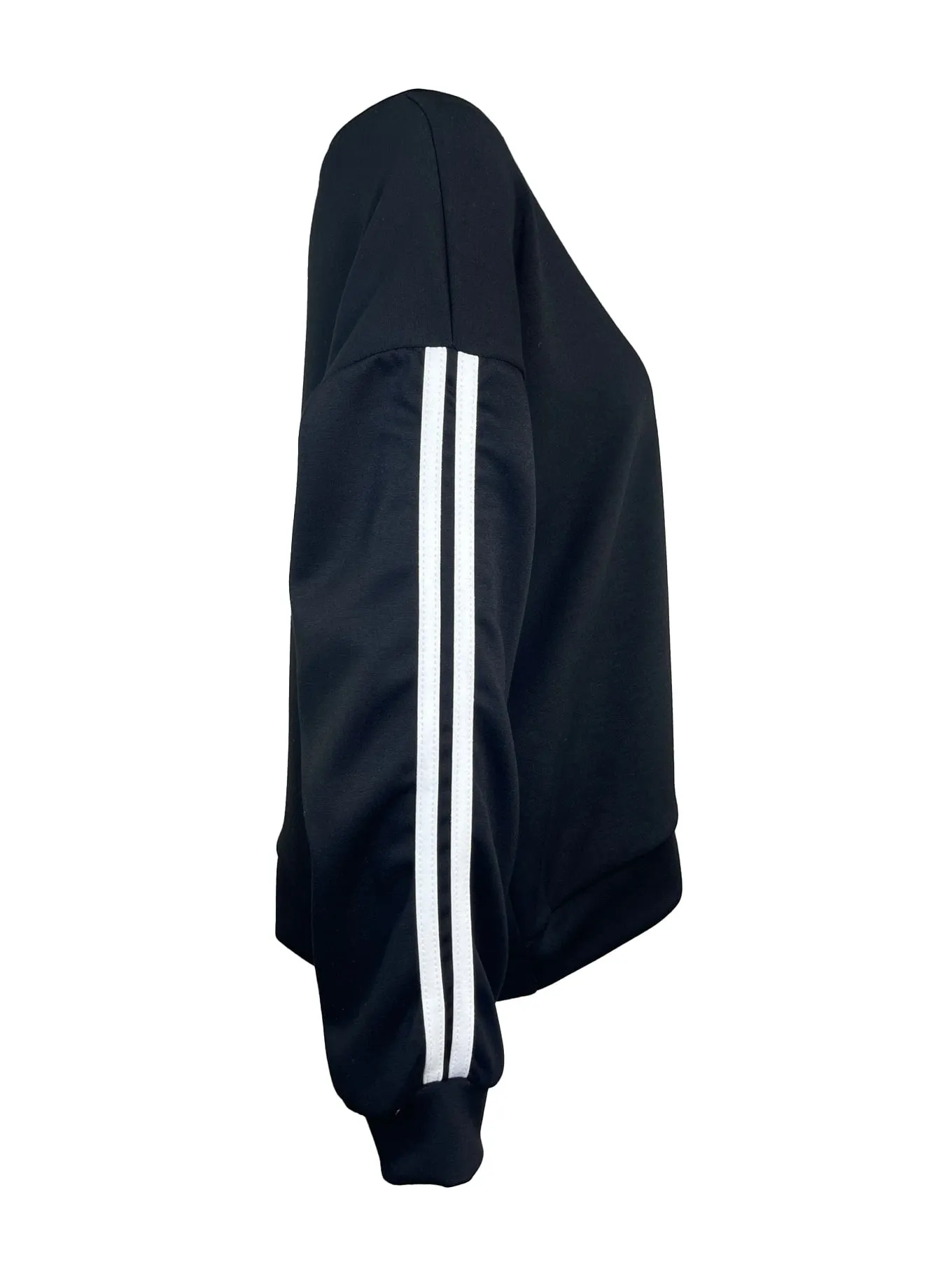 Sweatshirt Sportstreifen schwarz