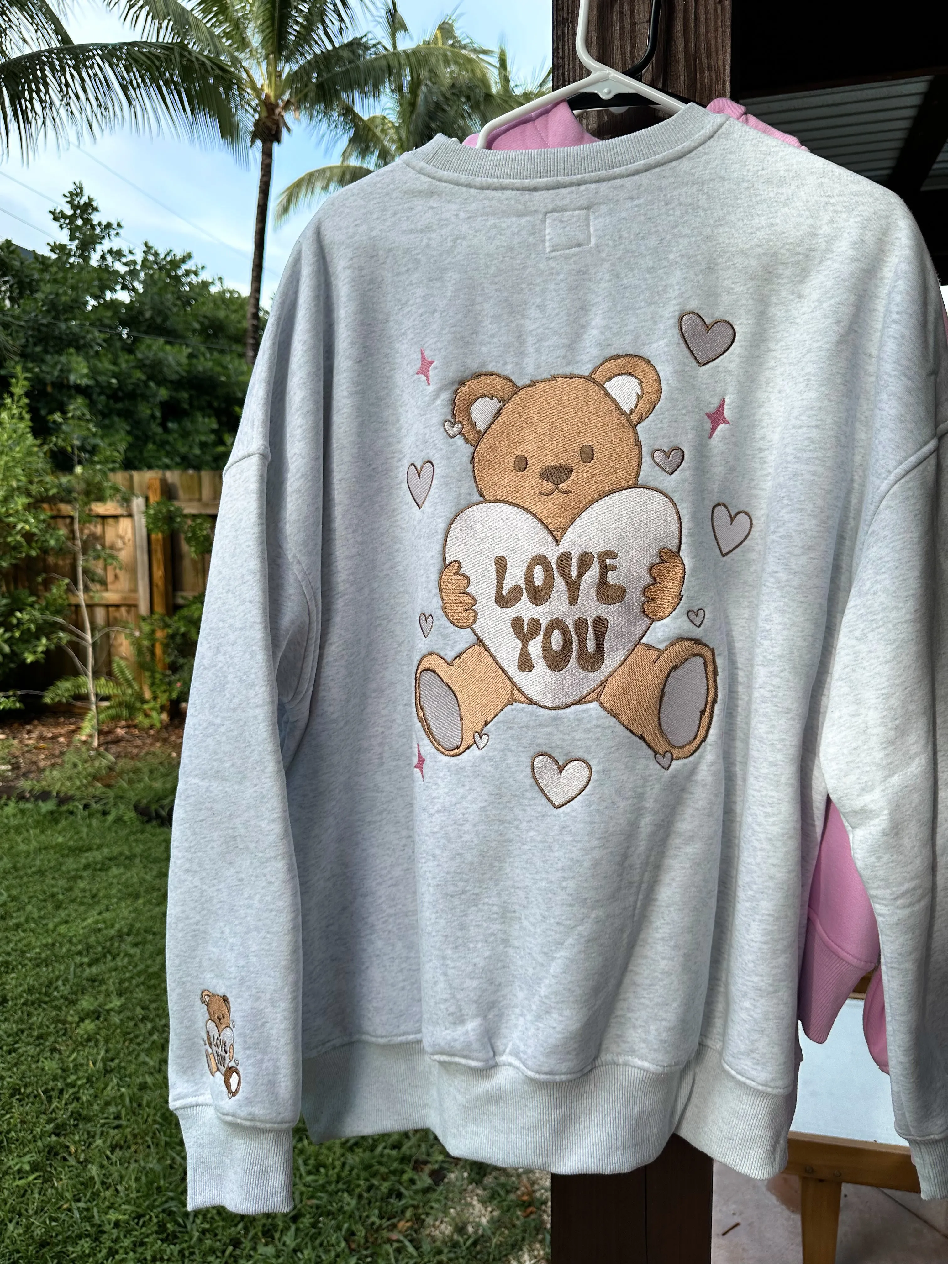 Teddy Bear Embroider Sweatshirt