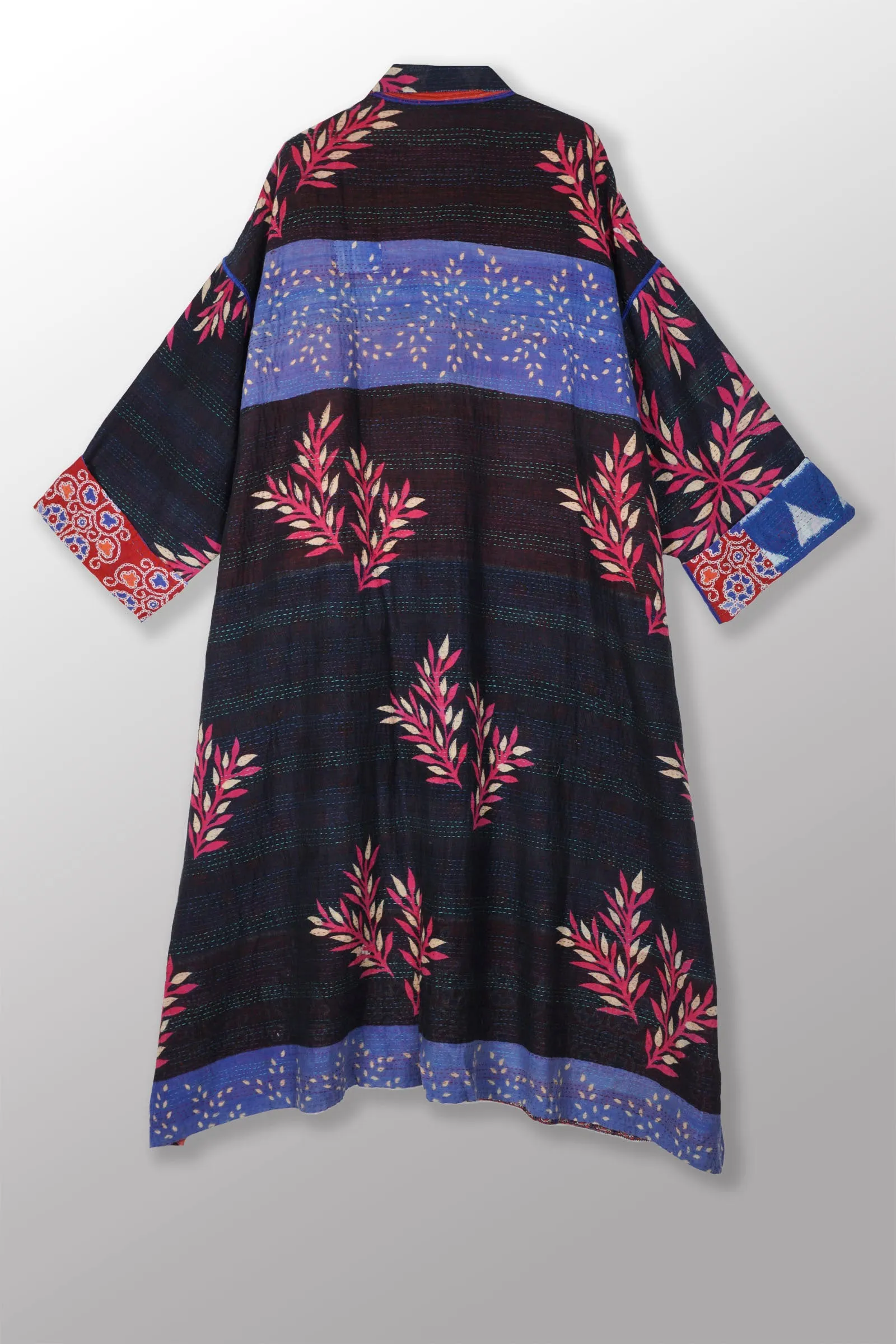 VINTAGE COTTON KANTHA OVERSIZED COAT - cv2326-0004a -